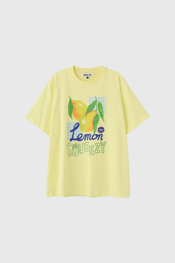 GENERAL IDEA - 반소매 티셔츠 - [25SS] WOMAN 후르츠 루즈핏 반팔티 [LEMON LEMON] / WBE2L01537