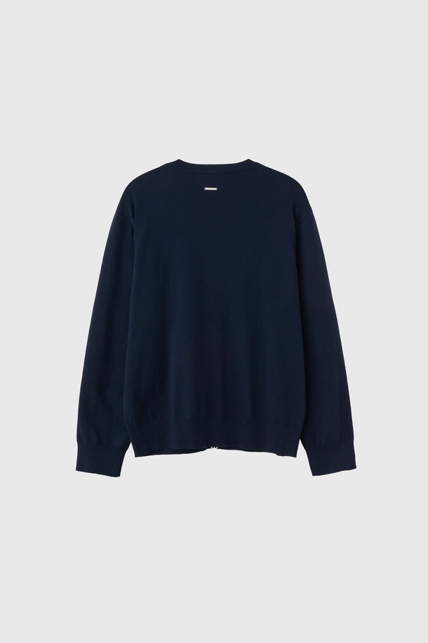 GENERAL IDEA - 가디건 - [25SS] MAN 울 브이넥 가디건 [NAVY] / SBE1M04007