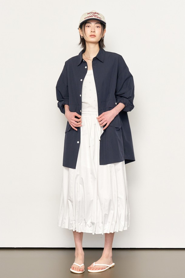 GENERAL IDEA - 긴팔셔츠 - [25SS] UNISEX 루즈핏 포켓 나일론 셔츠 [NAVY] / SBE1U03005