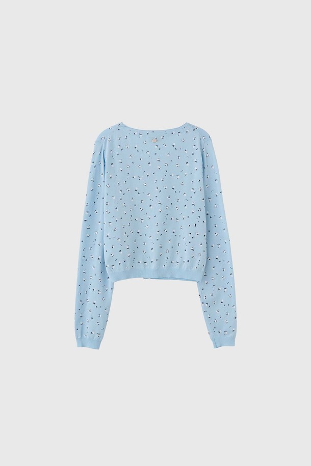 GENERAL IDEA - 가디건 - [25SS] WOMAN 플라워 프린트 가디건 [BLUE] / WBE2L04531