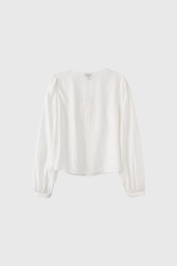 GENERAL IDEA - 블라우스 - [25SS] WOMAN 스퀘어넥 셔링 블라우스 [WHITE] / WBE1L03513