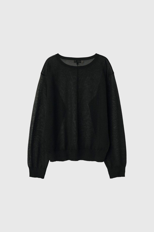 GENERAL IDEA - 스웨터 - [25SS] WOMAN 패커블 시어 루즈핏 풀오버 [BLACK] / WBE2L05541