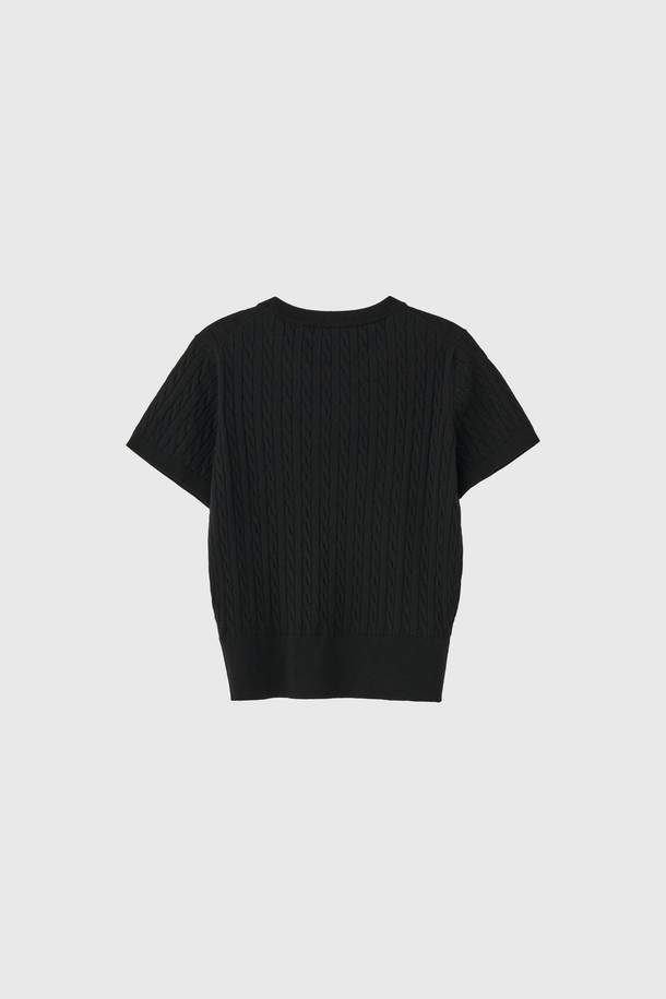 GENERAL IDEA - 스웨터 - [25SS] WOMAN 텐셀 케이블 하프 니트 [BLACK] / WBD2L05528