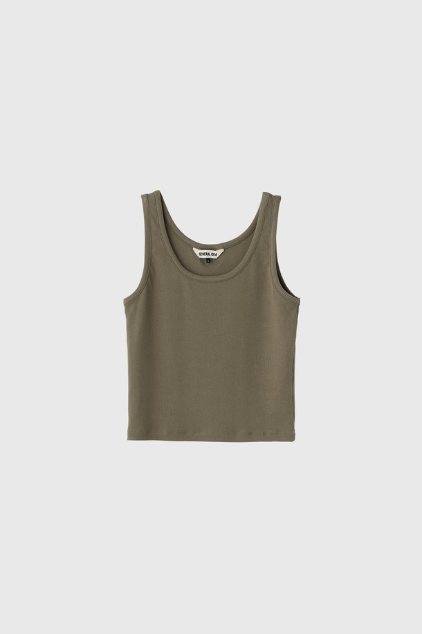 GENERAL IDEA - 민소매티셔츠 - [25SS] WOMAN 솔리드 U넥 슬리브리스 [KHAKI] / WBE2L01517