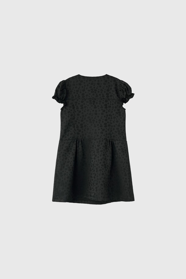 GENERAL IDEA - 반소매 원피스 - [25SS] WOMAN 실키 자카드 미니 원피스 [BLACK] / WBE2L15505