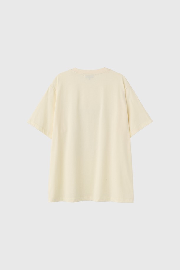 GENERAL IDEA - 반소매 티셔츠 - [25SS] WOMAN 후르츠 루즈핏 반팔티 [CREAM PEACH] / WBE2L01537