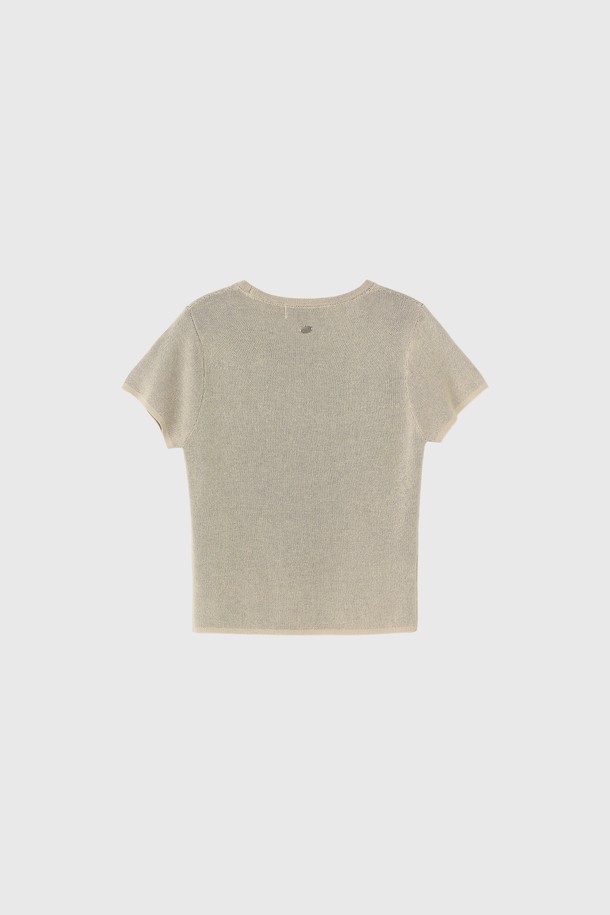 GENERAL IDEA - 스웨터 - [25SS] WOMAN 퍼피 프렌즈 자카드 하프 니트 [BEIGE] / WBE2L05539