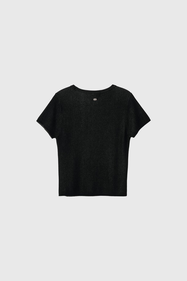 GENERAL IDEA - 스웨터 - [25SS] WOMAN 퍼피 프렌즈 자카드 하프 니트 [BLACK] / WBE2L05539