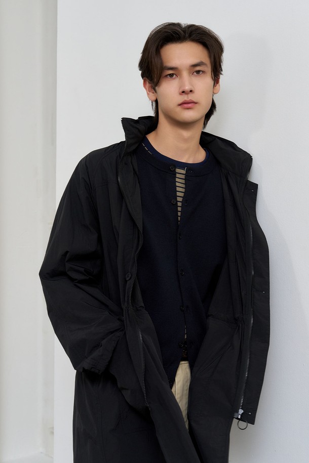 GENERAL IDEA - 아노락/바람막이 - [25SS] UNISEX 유틸리티 롱 사파리 점퍼 [BLACK] /SBE1U07003