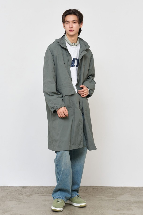 GENERAL IDEA - 아노락/바람막이 - [25SS] UNISEX 유틸리티 롱 사파리 점퍼 [GREY] /SBE1U07003