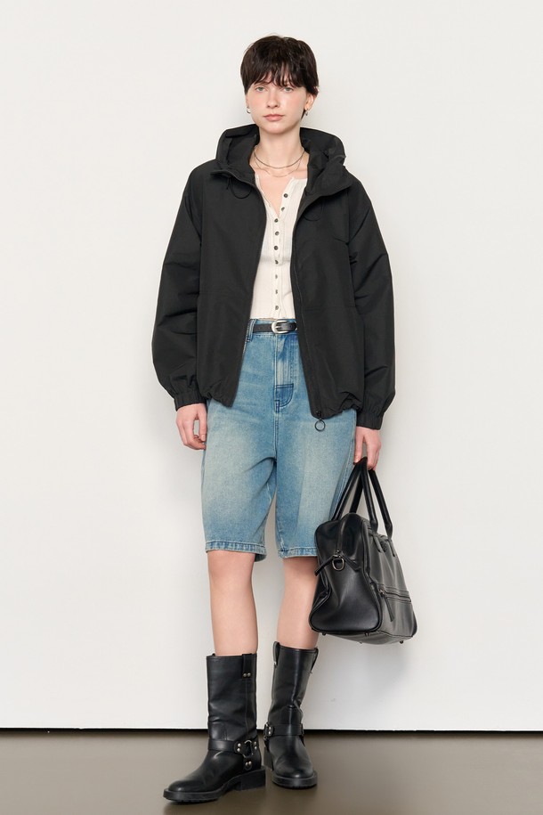 GENERAL IDEA - 바람막이/아노락 - [25SS] WOMAN 패커블 윈드브레이커 [BLACK] / WBE1L55531