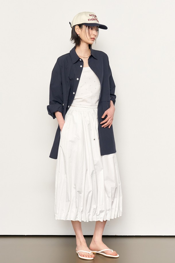 GENERAL IDEA - 긴팔셔츠 - [25SS] UNISEX 루즈핏 포켓 나일론 셔츠 [NAVY] / SBE1U03005