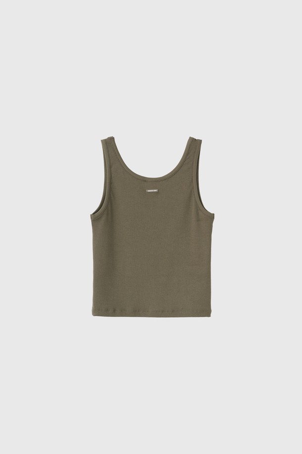GENERAL IDEA - 민소매티셔츠 - [25SS] WOMAN 솔리드 U넥 슬리브리스 [KHAKI] / WBE2L01517