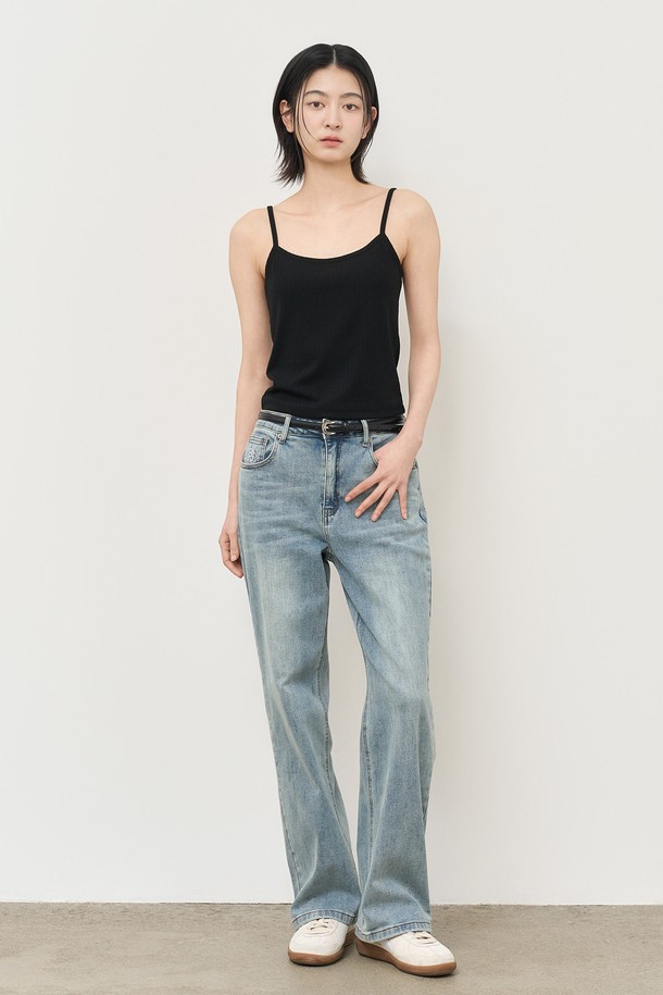 GENERAL IDEA - 민소매티셔츠 - [25SS] WOMAN 아일렛 슬리브리스 [BLACK] / WBE2L01518