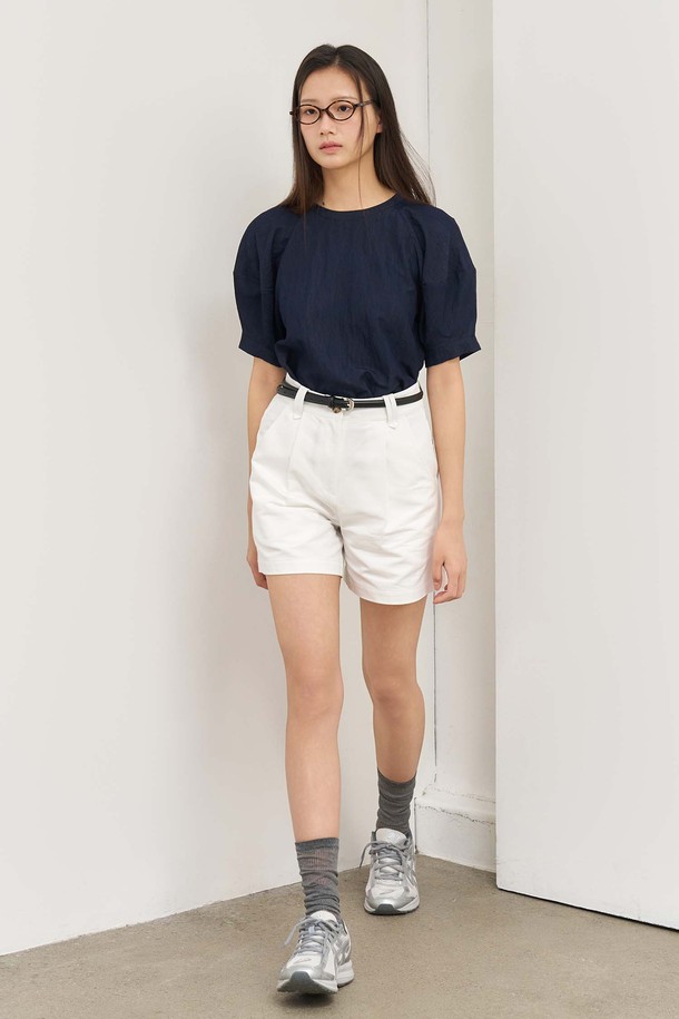 GENERAL IDEA - 쇼트팬츠 - [25SS] WOMAN 코튼 핀턱 쇼츠 [WHITE] / WBE2L12509