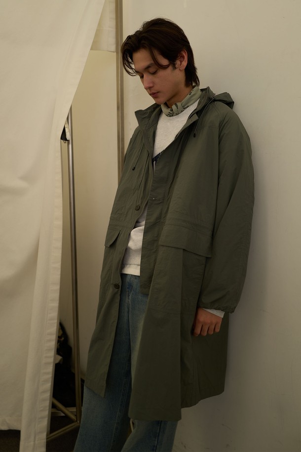 GENERAL IDEA - 아노락/바람막이 - [25SS] UNISEX 유틸리티 롱 사파리 점퍼 [GREY] /SBE1U07003