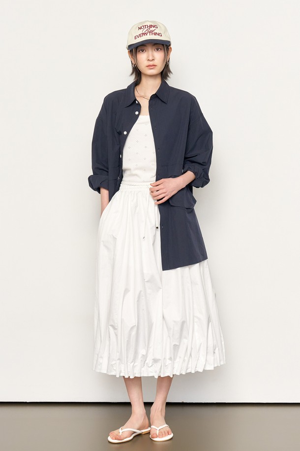 GENERAL IDEA - 긴팔셔츠 - [25SS] UNISEX 루즈핏 포켓 나일론 셔츠 [NAVY] / SBE1U03005