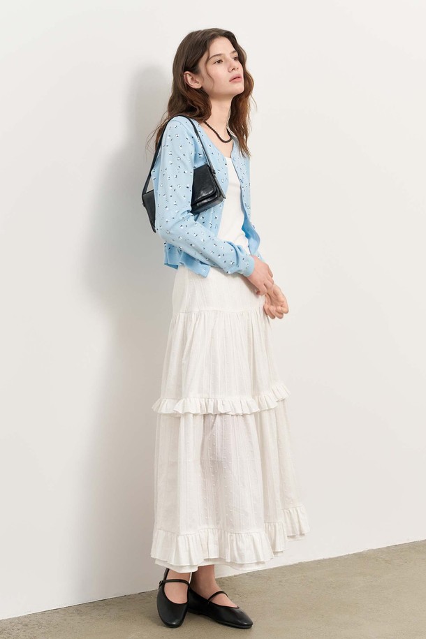 GENERAL IDEA - 가디건 - [25SS] WOMAN 플라워 프린트 가디건 [BLUE] / WBE2L04531