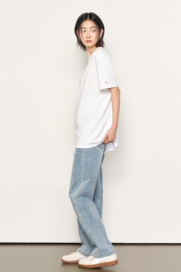 GENERAL IDEA - 반팔티셔츠 - [25SS] UNISEX 데일리 코튼 반팔티 [WHITE] / SBE2U01007
