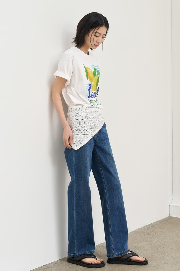 GENERAL IDEA - 반소매 티셔츠 - [25SS] WOMAN 후르츠 루즈핏 반팔티 [WHITE LEMON] / WBE2L01537