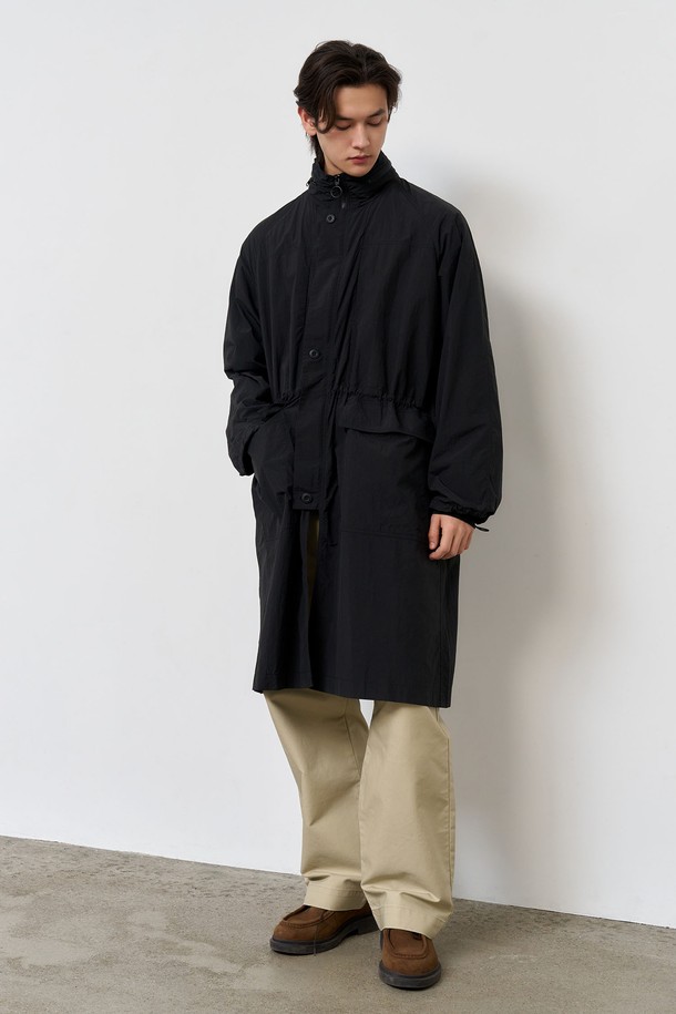 GENERAL IDEA - 아노락/바람막이 - [25SS] UNISEX 유틸리티 롱 사파리 점퍼 [BLACK] /SBE1U07003