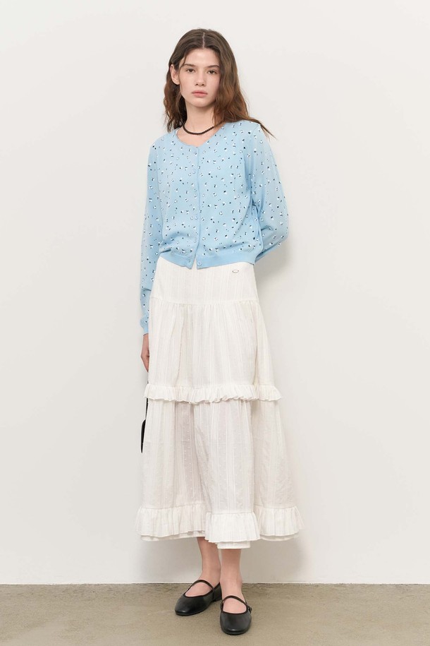 GENERAL IDEA - 가디건 - [25SS] WOMAN 플라워 프린트 가디건 [BLUE] / WBE2L04531