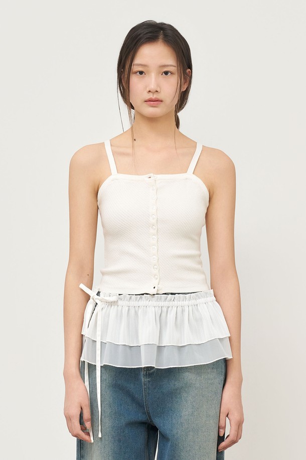 GENERAL IDEA - 미니스커트 - [25SS] WOMAN 캉캉 레이어드 미니 랩스커트 [WHITE] / WBE2L13518