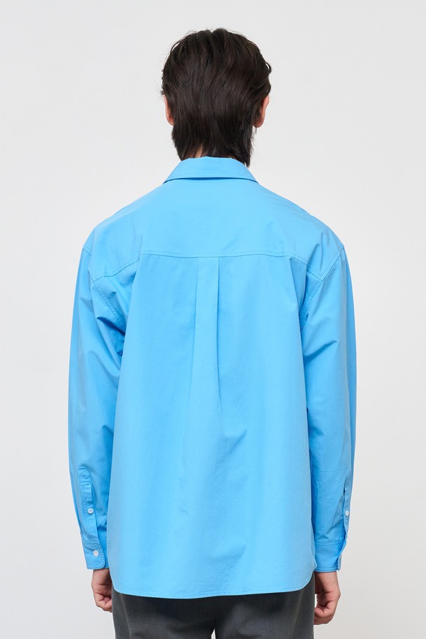 GENERAL IDEA - 긴팔셔츠 - [25SS] MAN 루즈핏 베이직 셔츠 [BLUE] / SBE1M03001