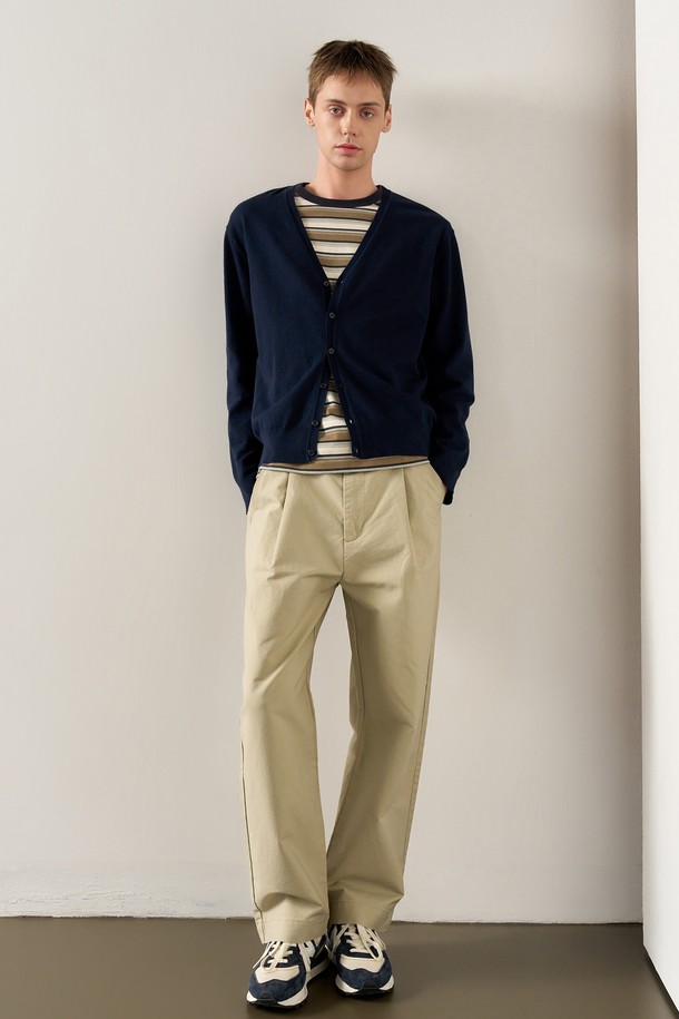 GENERAL IDEA - 가디건 - [25SS] MAN 울 브이넥 가디건 [NAVY] / SBE1M04007