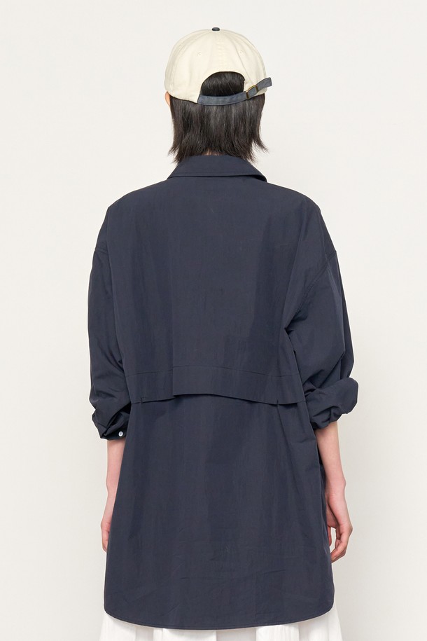 GENERAL IDEA - 긴팔셔츠 - [25SS] UNISEX 루즈핏 포켓 나일론 셔츠 [NAVY] / SBE1U03005