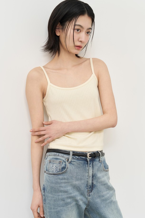 GENERAL IDEA - 민소매티셔츠 - [25SS] WOMAN 아일렛 슬리브리스 [CREAM] / WBE2L01518