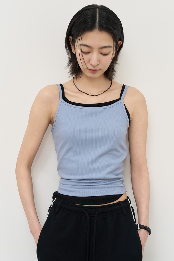 GENERAL IDEA - 민소매티셔츠 - [25SS] WOMAN 네로우 스트랩 슬리브리스 [BLUE] / WBE2L01521