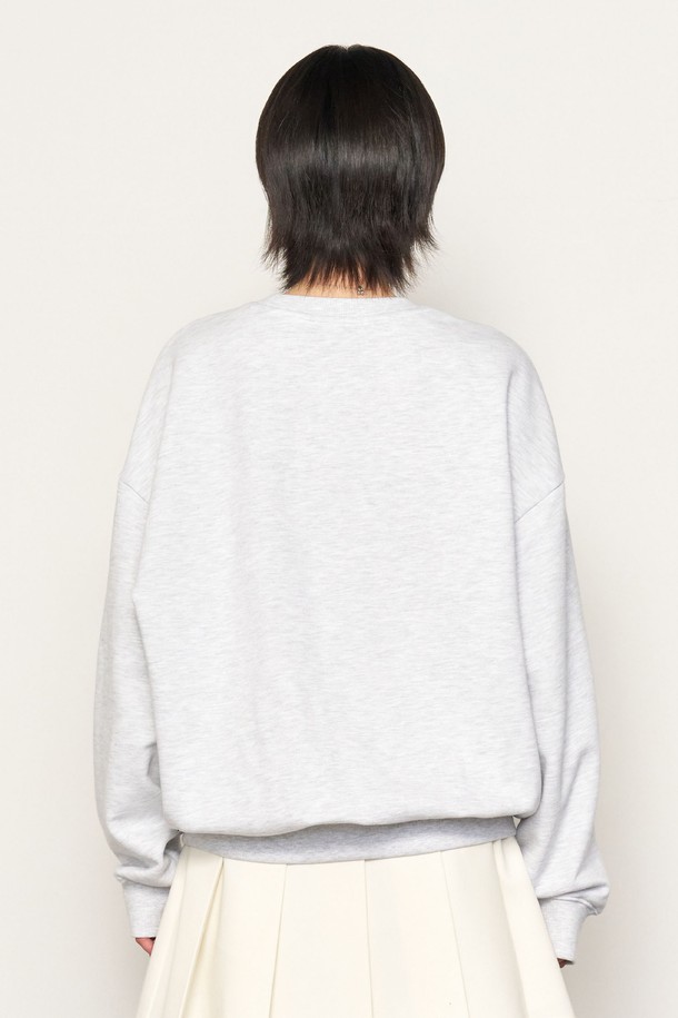 GENERAL IDEA - 스웻셔츠 - [25SS] UNISEX 어스 루즈핏 맨투맨 [MELANGE GREY] /SBE1U02010