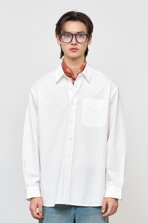 [25SS] MAN 루즈핏 베이직 셔츠 [WHITE] / SBE1M03001