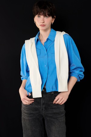 [25SS] WOMAN 포켓 블루종 셔츠 [BLUE] / WBE1L03511