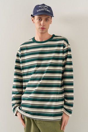 [25SS]UNISEX 멀티 스트라이프 롱 슬리브 티 [GREEN] / SBE1U01006