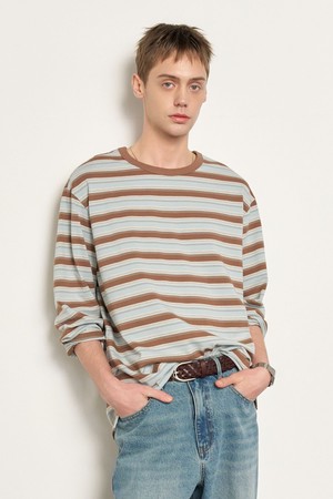 [25SS]UNISEX 멀티 스트라이프 롱 슬리브 티 [BROWN] / SBE1U01006
