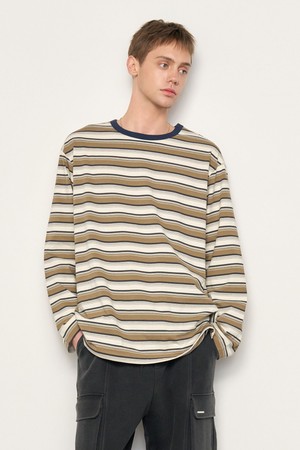 [25SS]UNISEX 멀티 스트라이프 롱 슬리브 티 [BEIGE] / SBE1U01006
