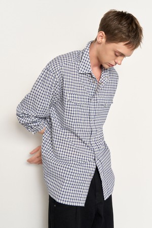 [25SS] MAN 웨스턴 체크 셔츠 [NAVY] / SBE1M03003