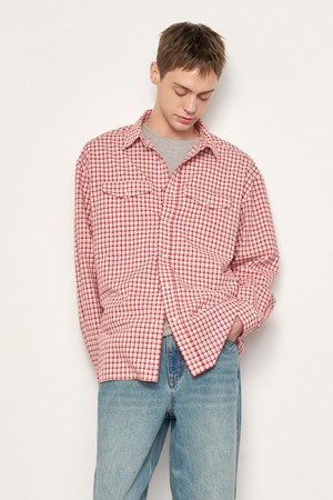 [25SS] MAN 웨스턴 체크 셔츠 [RED] / SBE1M03003