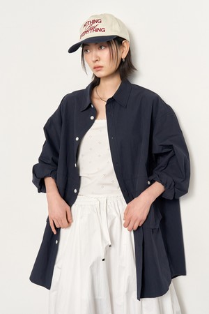 [25SS] UNISEX 루즈핏 포켓 나일론 셔츠 [NAVY] / SBE1U03005