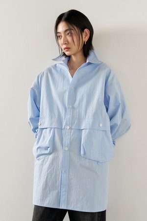 [25SS] UNISEX 루즈핏 포켓 나일론 셔츠 [SKY BLUE] / SBE1U03005