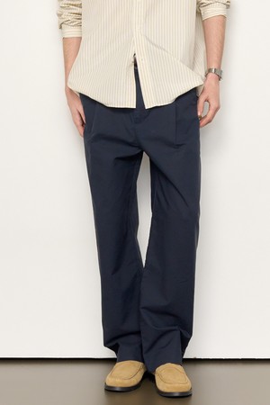 [25SS] MAN 플리티드 와이드 팬츠 [NAVY] / SBE1M11002
