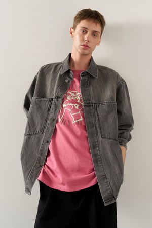 [25SS] UNISEX 루즈핏 데님 셔츠 자켓 [GREY] / SBE1U07004