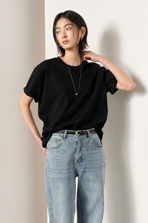 [25SS] UNISEX 데일리 코튼 반팔티 [BLACK] / SBE2U01007