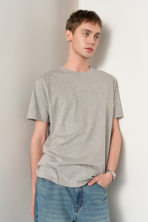 [25SS] UNISEX 데일리 코튼 반팔티 [MELANGE GREY] / SBE2U01007