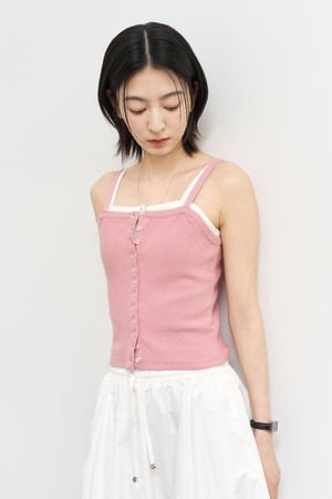 [25SS] WOMAN 버튼 업 니트 뷔스티에 [PINK] / WBE2L05527