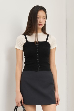 [25SS] WOMAN 버튼 업 니트 뷔스티에 [BLACK] / WBE2L05527
