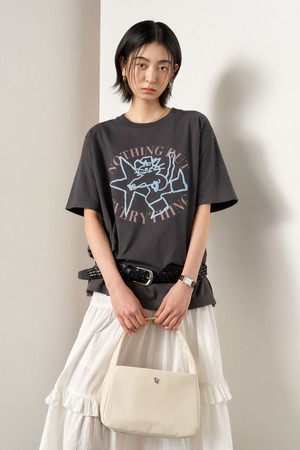 [25SS] UNISEX 웨스턴 캣 루즈핏 반팔티 [CHARCOAL] / SBE2U01010