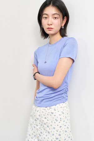 [25SS] WOMAN 아세테이트 셔링 반팔티 [SKY BLUE] / WBE2L01531
